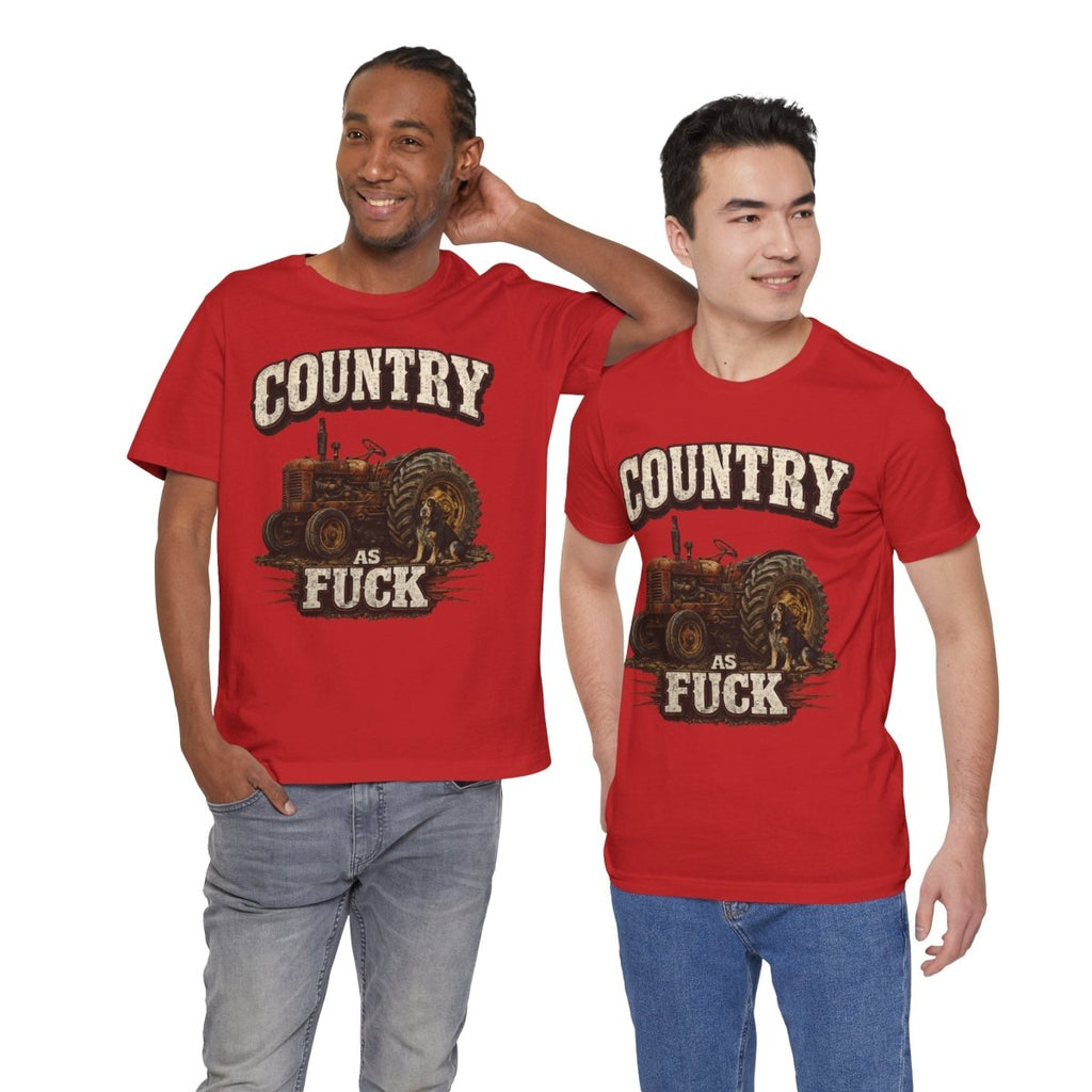 Country As Fuck T-Shirt – Vintage Tractor | Hound Dog Country Graphic Tee - Anything AF