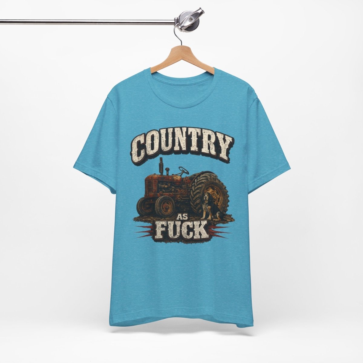 Country As Fuck T-Shirt – Vintage Tractor | Hound Dog Country Graphic Tee - Anything AF