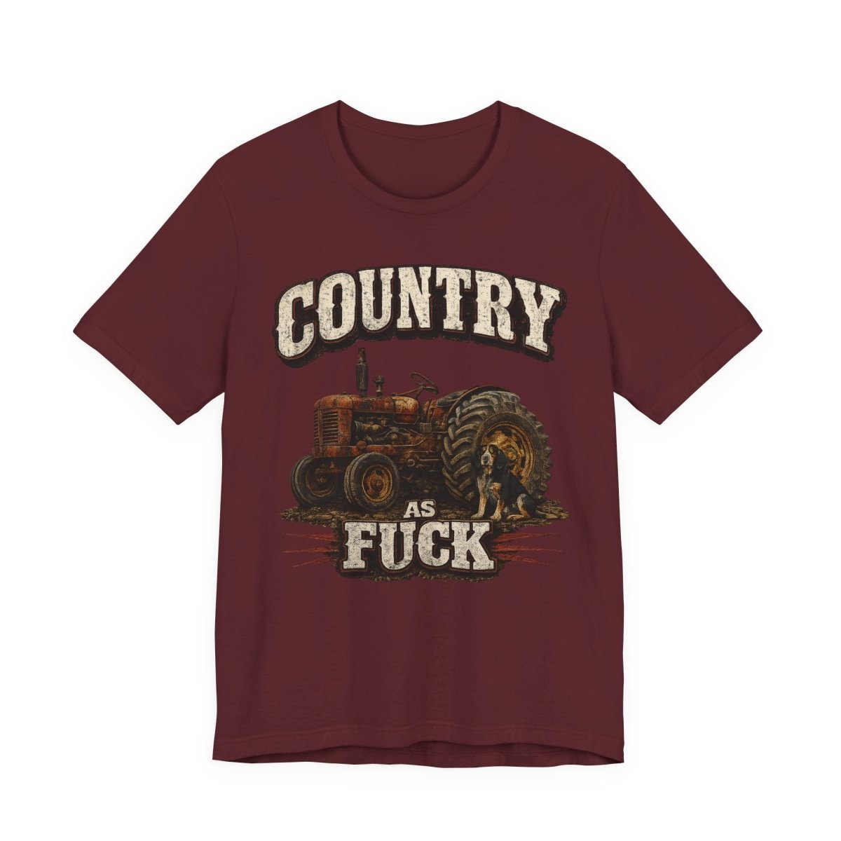Country As Fuck T-Shirt – Vintage Tractor | Hound Dog Country Graphic Tee - Anything AF