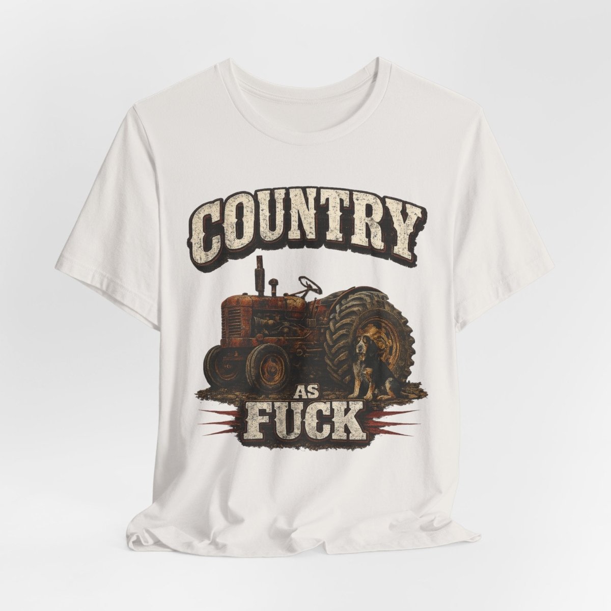 Country As Fuck T-Shirt – Vintage Tractor | Hound Dog Country Graphic Tee - Anything AF
