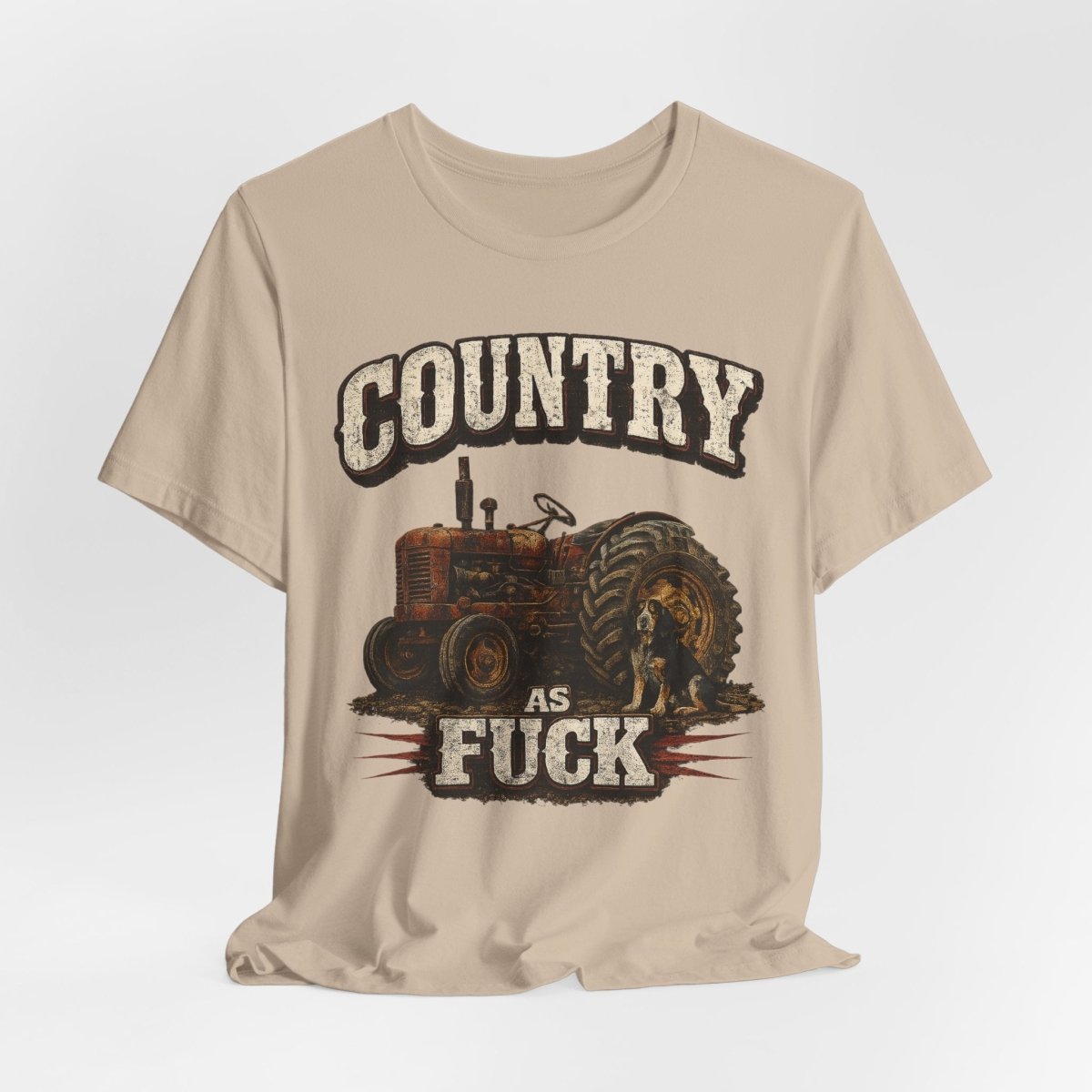Country As Fuck T-Shirt – Vintage Tractor | Hound Dog Country Graphic Tee - Anything AF