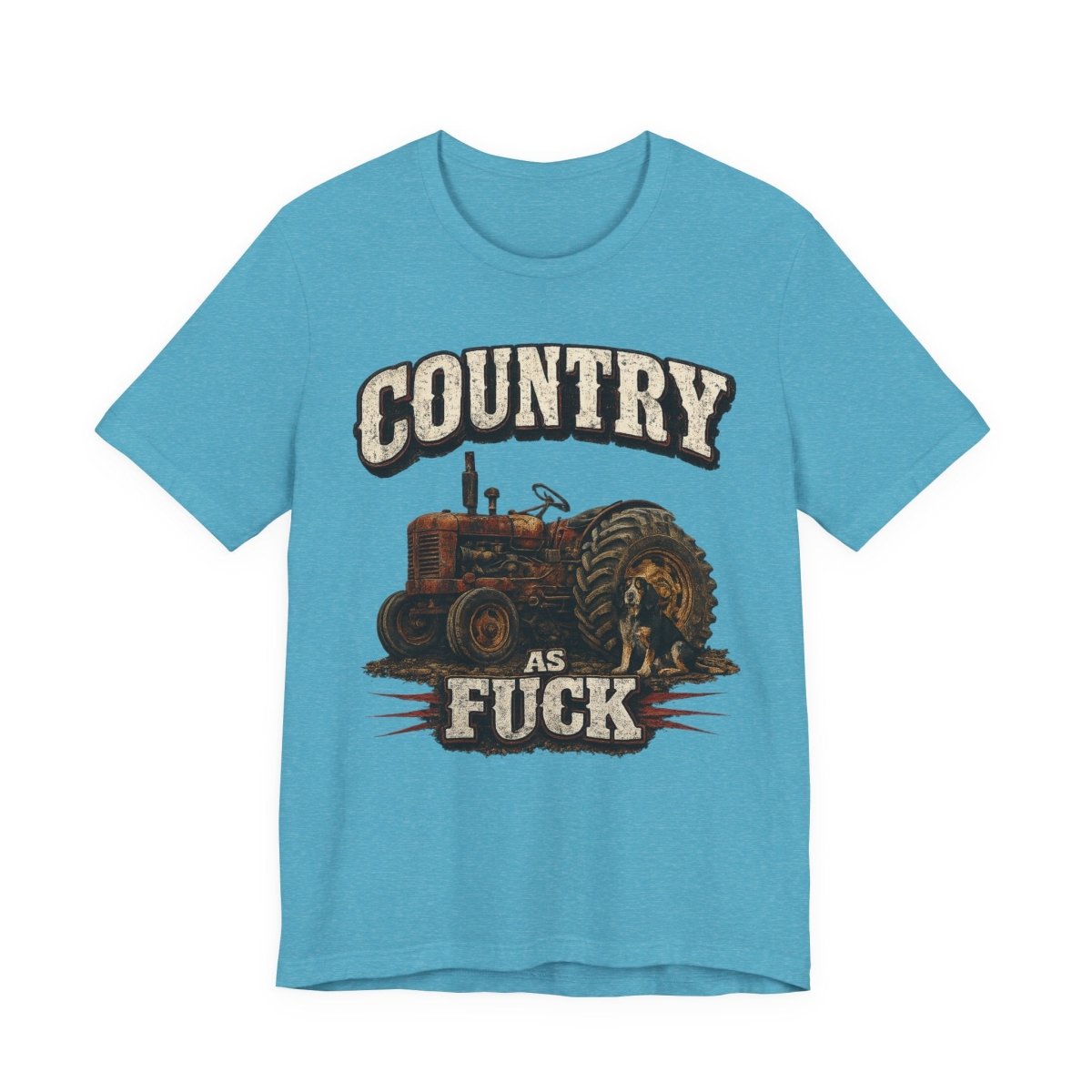 Country As Fuck T-Shirt – Vintage Tractor | Hound Dog Country Graphic Tee - Anything AF