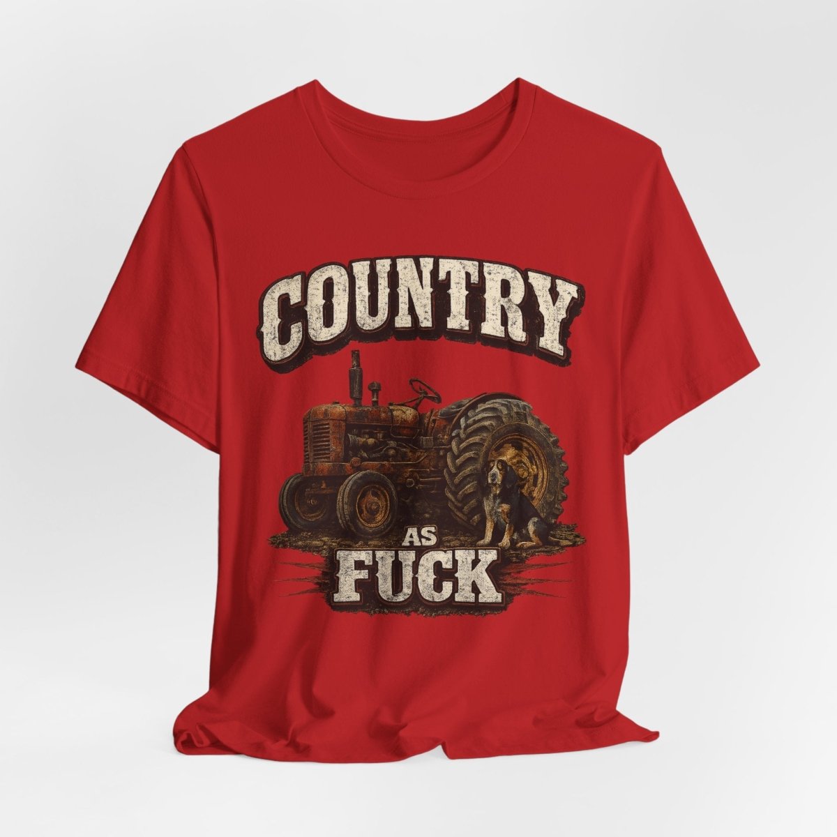Country As Fuck T-Shirt – Vintage Tractor | Hound Dog Country Graphic Tee - Anything AF