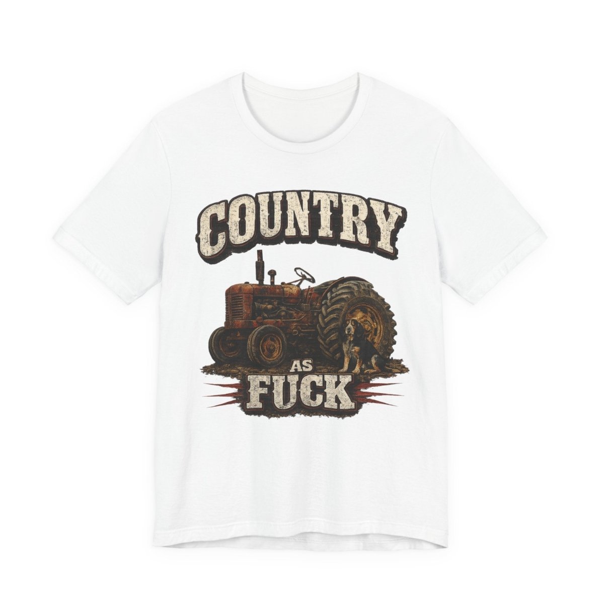 Country As Fuck T-Shirt – Vintage Tractor | Hound Dog Country Graphic Tee - Anything AF