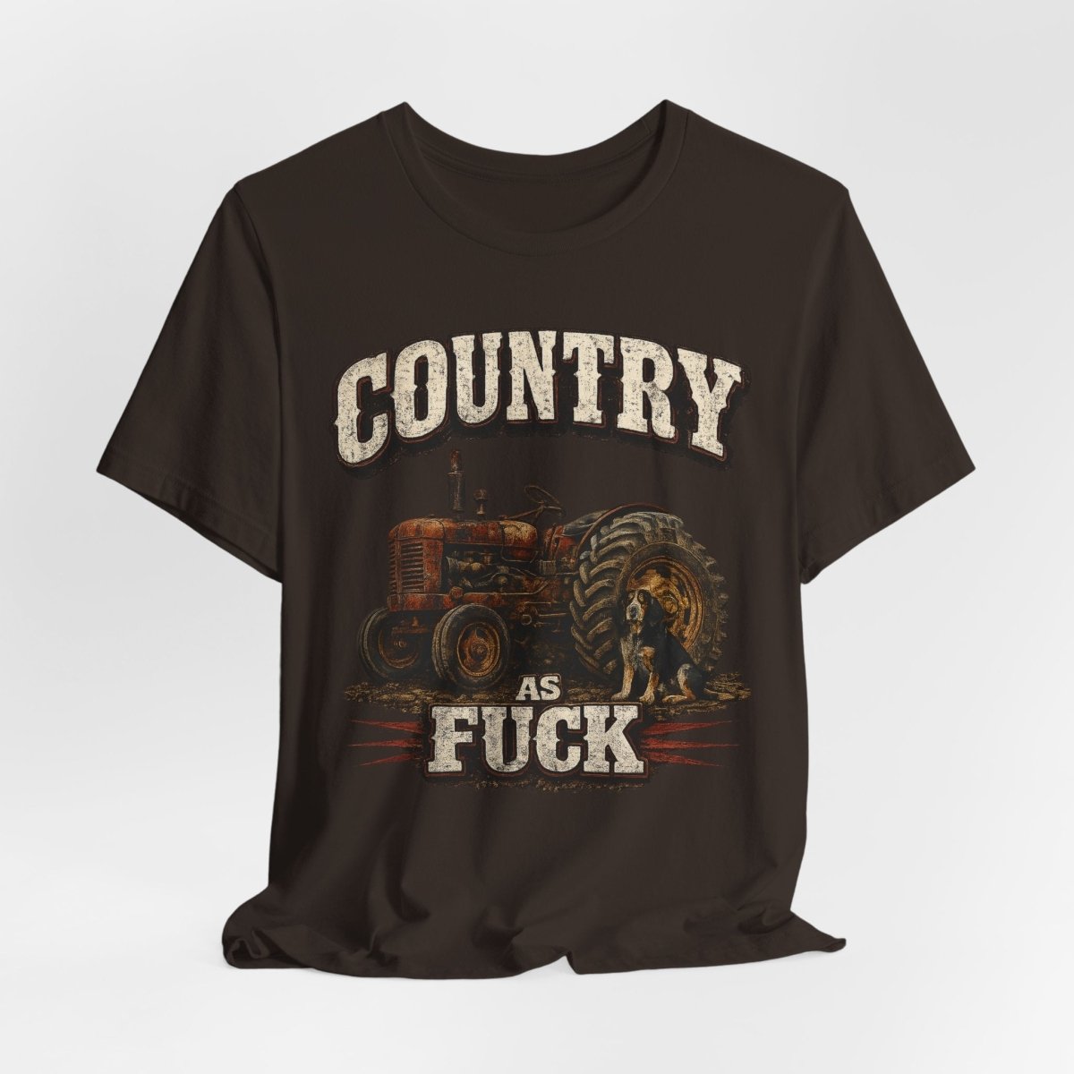 Country As Fuck T-Shirt – Vintage Tractor | Hound Dog Country Graphic Tee - Anything AF