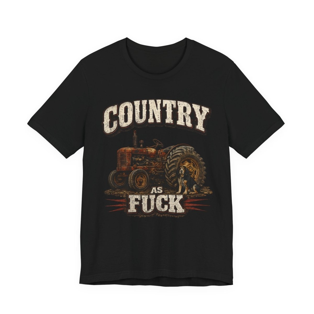 Country As Fuck T-Shirt – Vintage Tractor | Hound Dog Country Graphic Tee - Anything AF