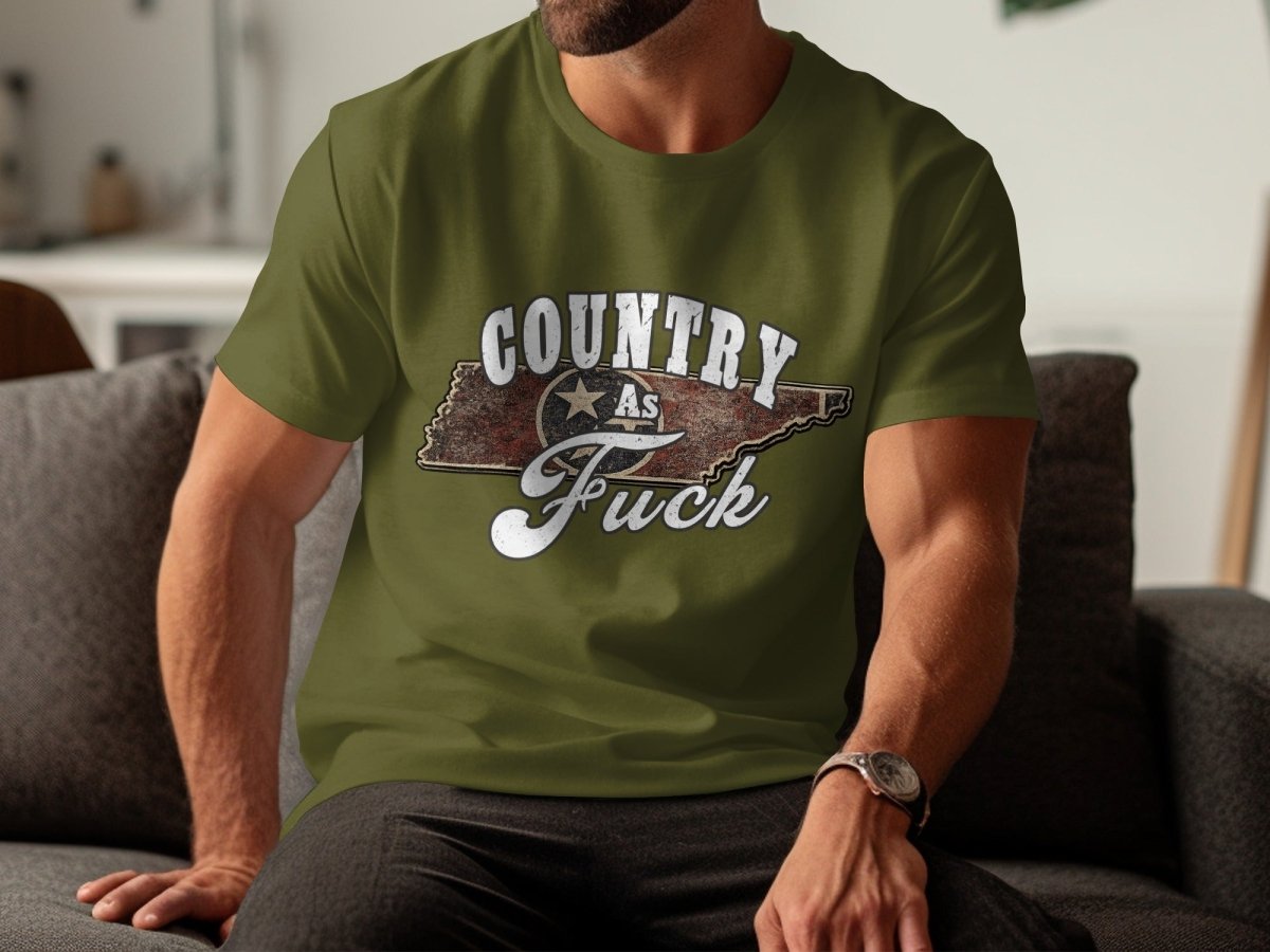 Country As Fuck Tennessee T-Shirt | Vintage Tennessee Pride Graphic Tee - Anything AF