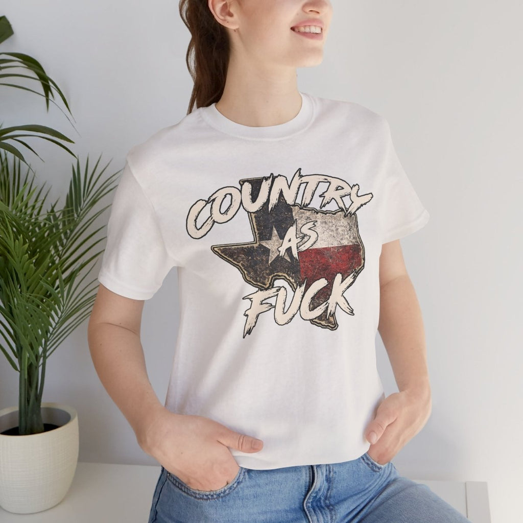 Country As Fuck Texas T-Shirt | Vintage Texas Flag Graphic Tee - Anything AF
