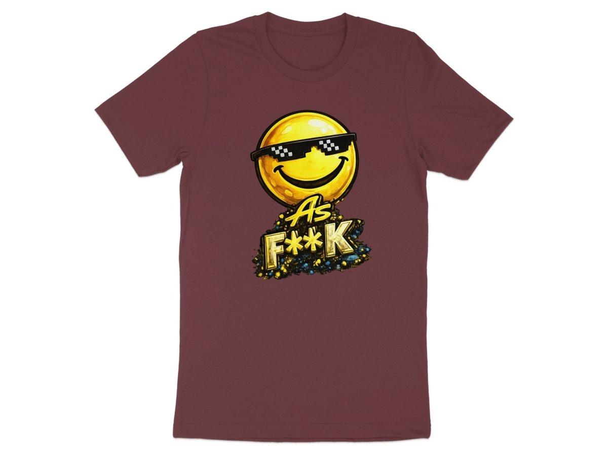 Deal With It As F**K Emoji T-Shirt | Sunglasses Smiley Graphic Tee - Anything AF