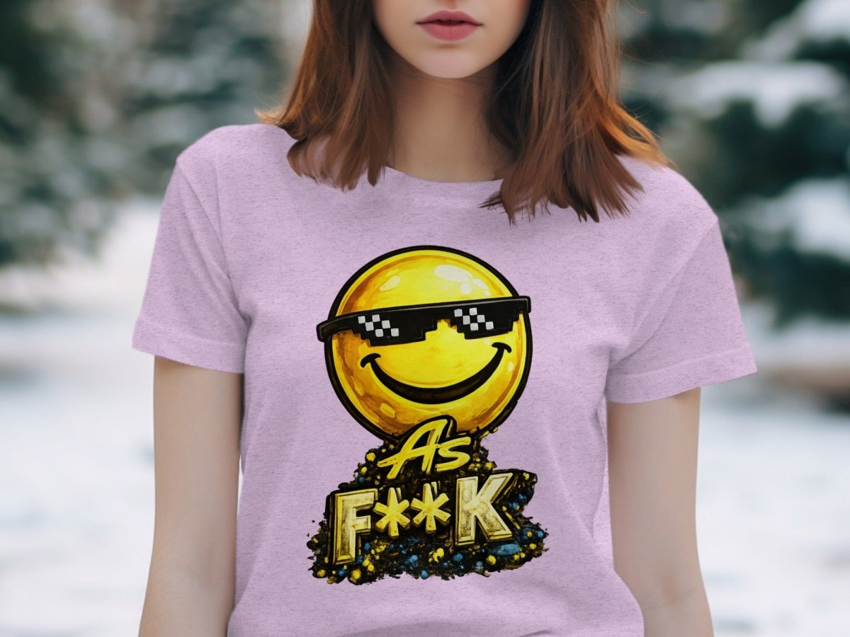 Deal With It As F**K Emoji T-Shirt | Sunglasses Smiley Graphic Tee - Anything AF
