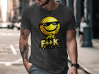 Deal With It As F**K Emoji T-Shirt | Sunglasses Smiley Graphic Tee - Anything AF