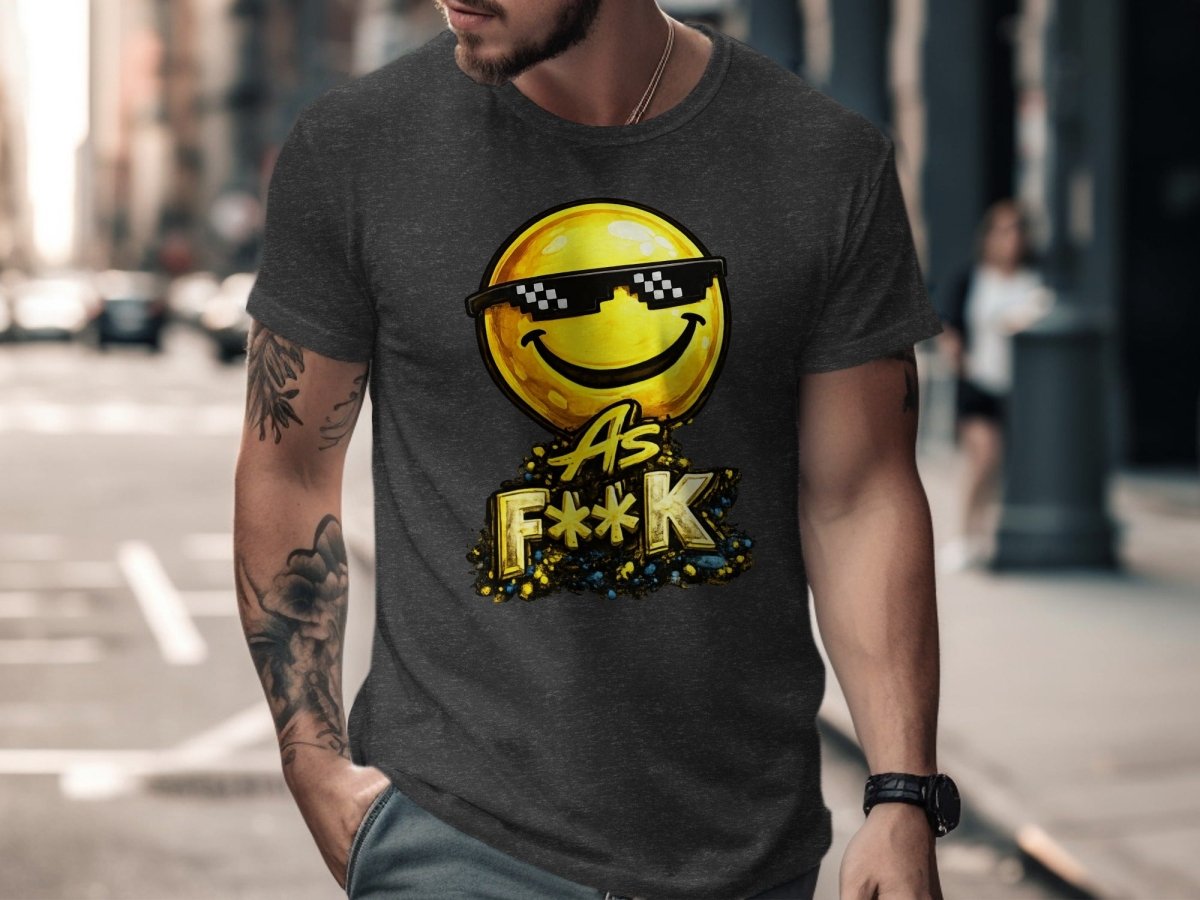 Deal With It As F**K Emoji T-Shirt | Sunglasses Smiley Graphic Tee - Anything AF
