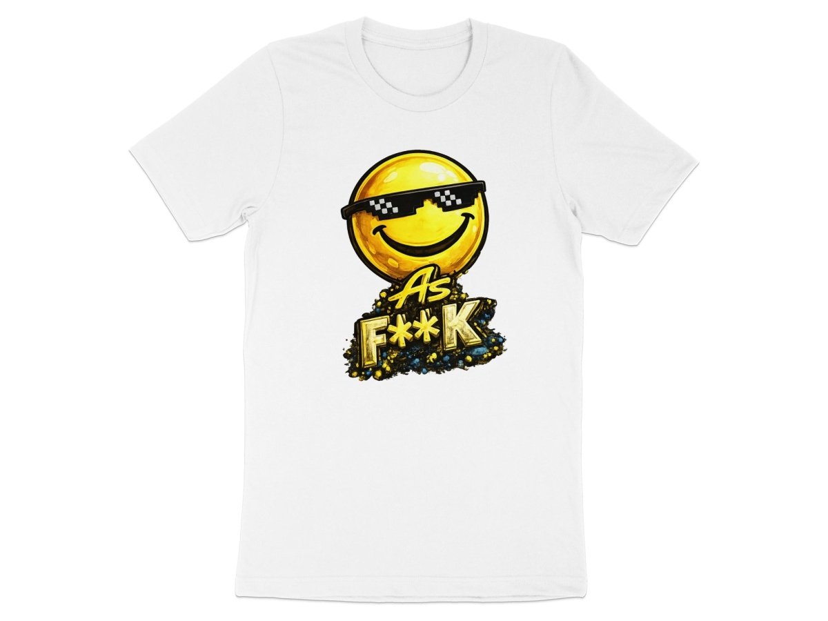 Deal With It As F**K Emoji T-Shirt | Sunglasses Smiley Graphic Tee - Anything AF