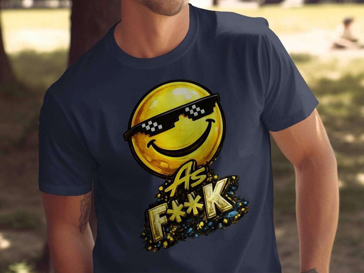 Deal With It As F**K Emoji T-Shirt | Sunglasses Smiley Graphic Tee - Anything AF