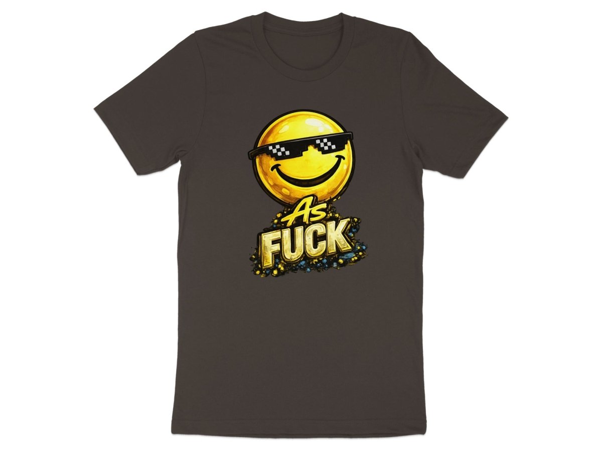 Deal With It As Fuck Emoji T-Shirt | Sunglasses Smiley Graphic Tee - Anything AF