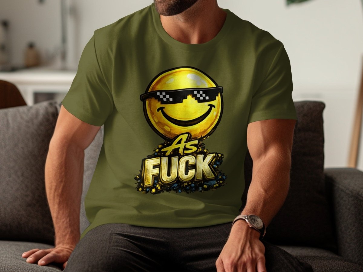 Deal With It As Fuck Emoji T-Shirt | Sunglasses Smiley Graphic Tee - Anything AF