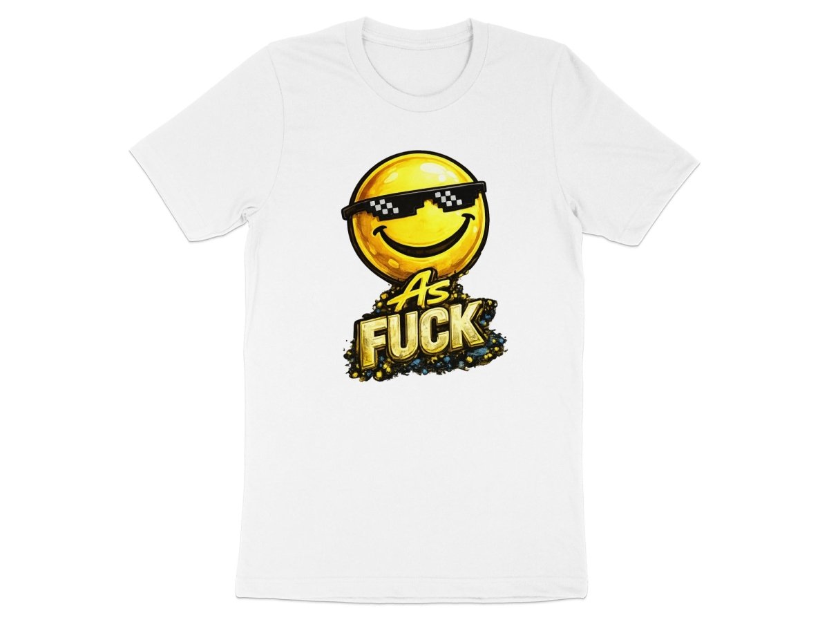 Deal With It As Fuck Emoji T-Shirt | Sunglasses Smiley Graphic Tee - Anything AF