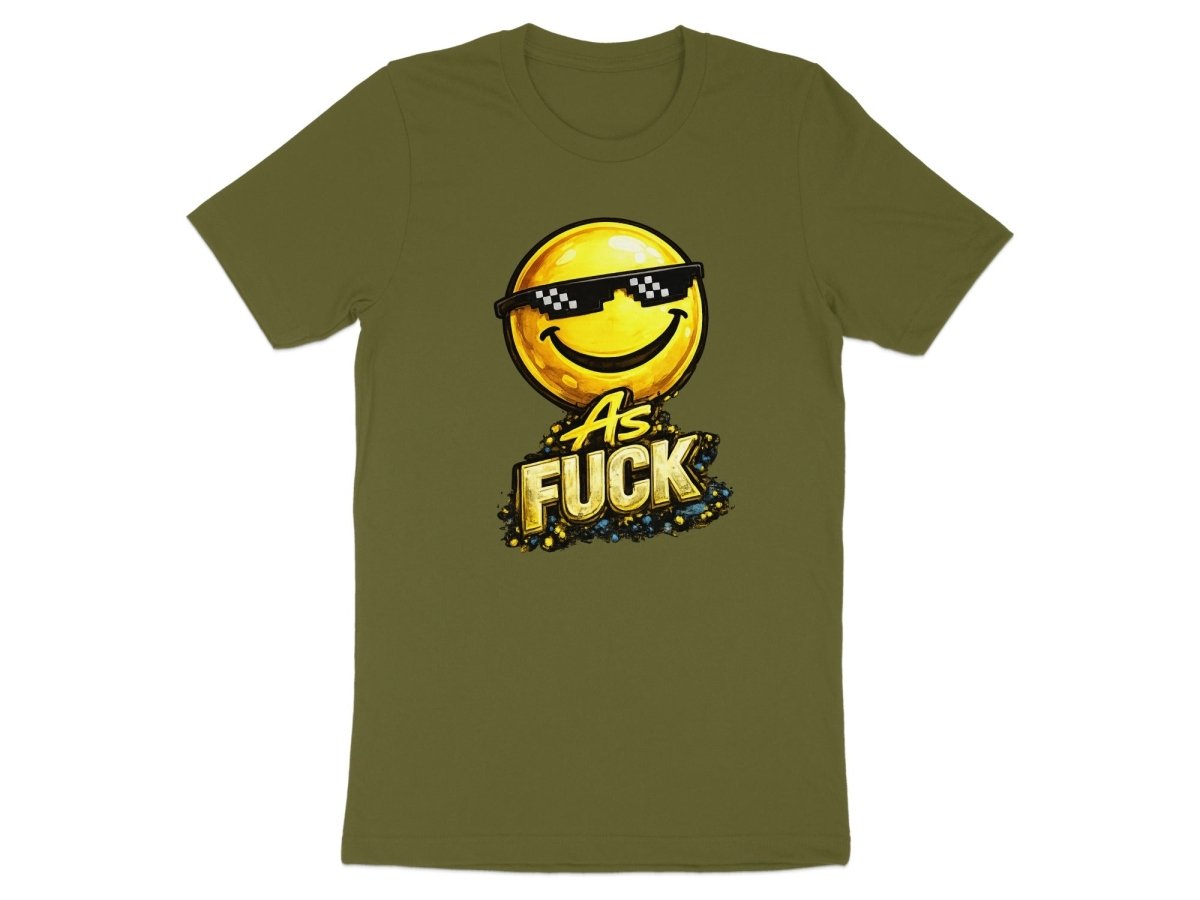 Deal With It As Fuck Emoji T-Shirt | Sunglasses Smiley Graphic Tee - Anything AF