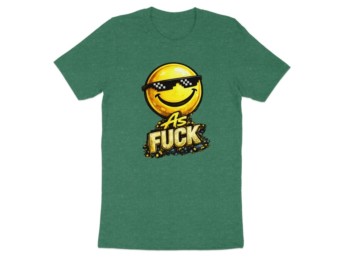 Deal With It As Fuck Emoji T-Shirt | Sunglasses Smiley Graphic Tee - Anything AF