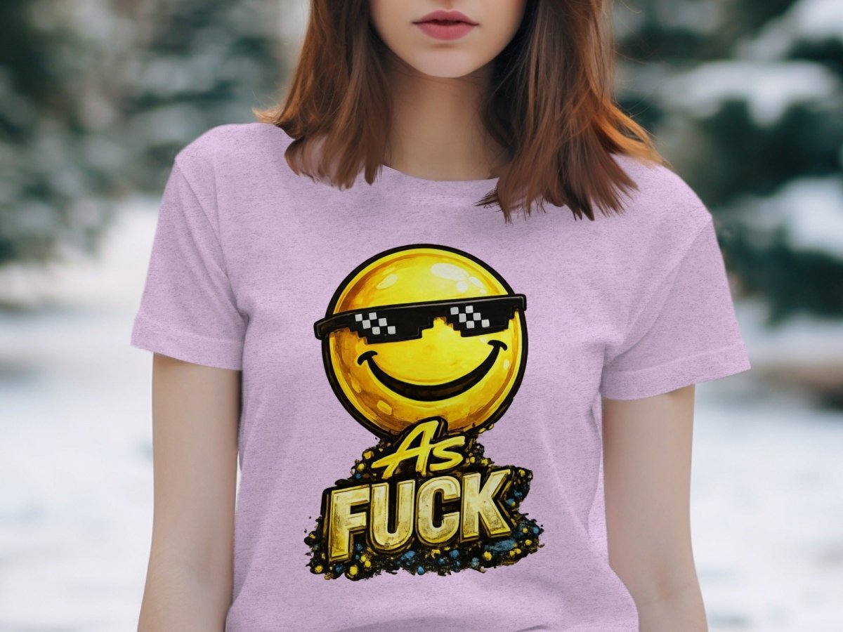 Deal With It As Fuck Emoji T-Shirt | Sunglasses Smiley Graphic Tee - Anything AF