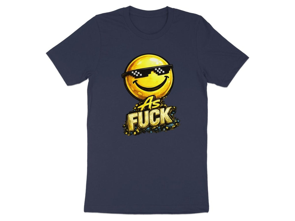 Deal With It As Fuck Emoji T-Shirt | Sunglasses Smiley Graphic Tee - Anything AF