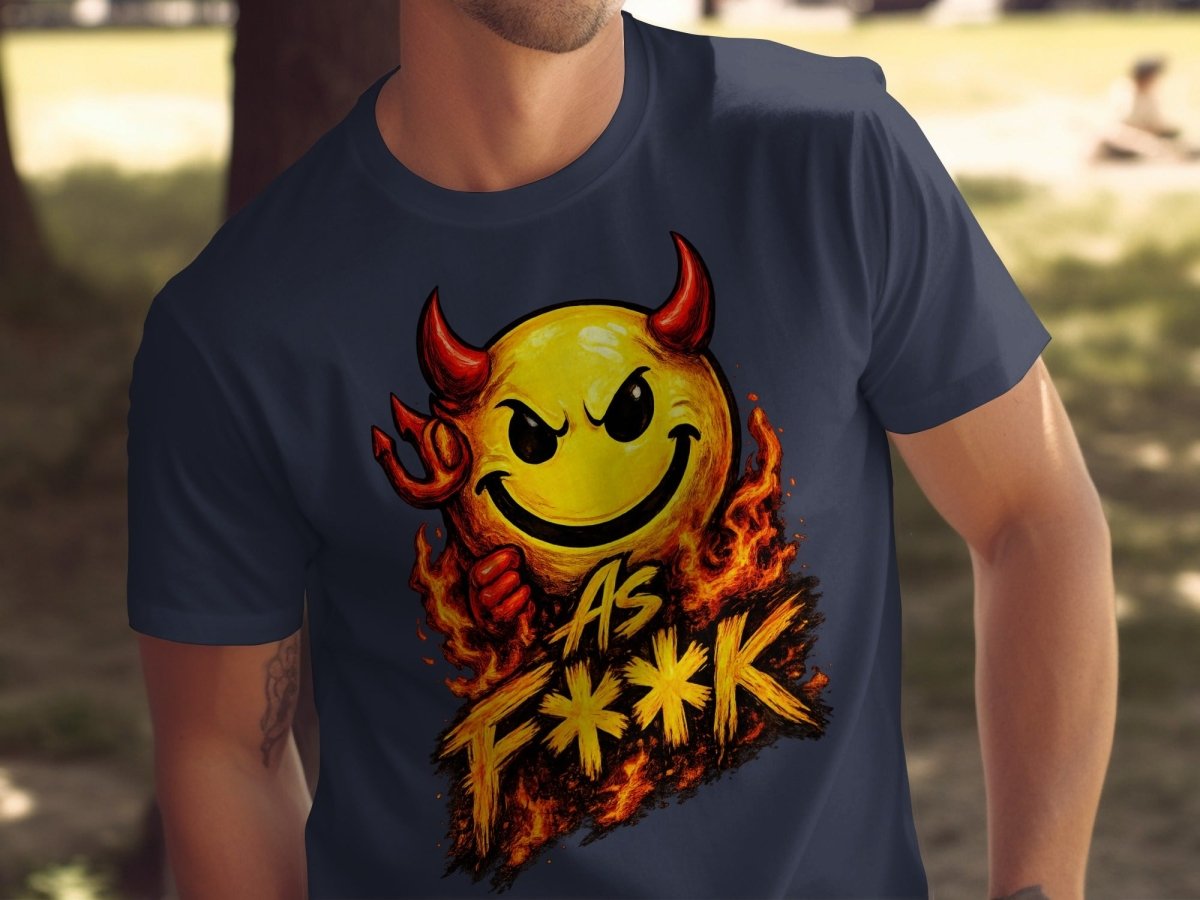 Devil As F**K Emoji T-Shirt | Hellfire Graphic Tee - Anything AF
