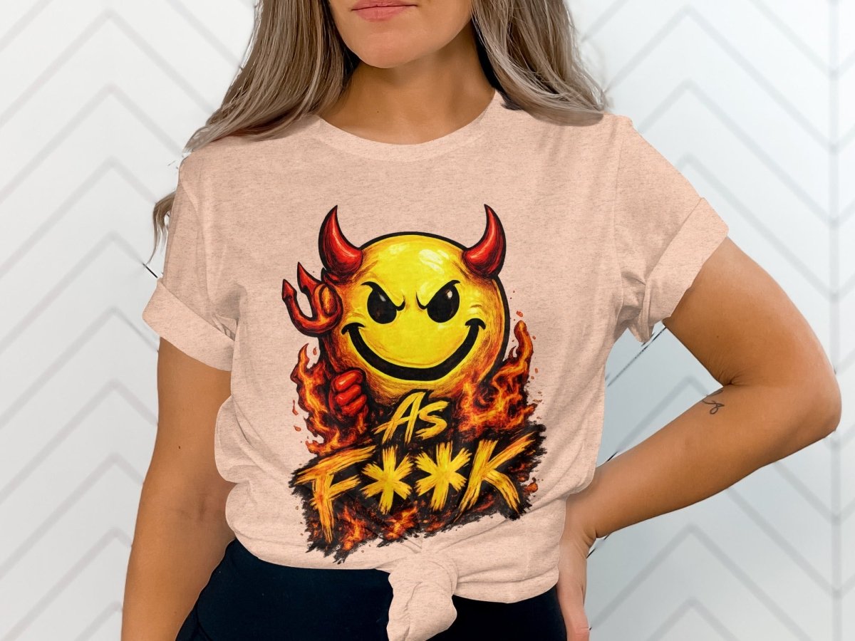 Devil As F**K Emoji T-Shirt | Hellfire Graphic Tee - Anything AF