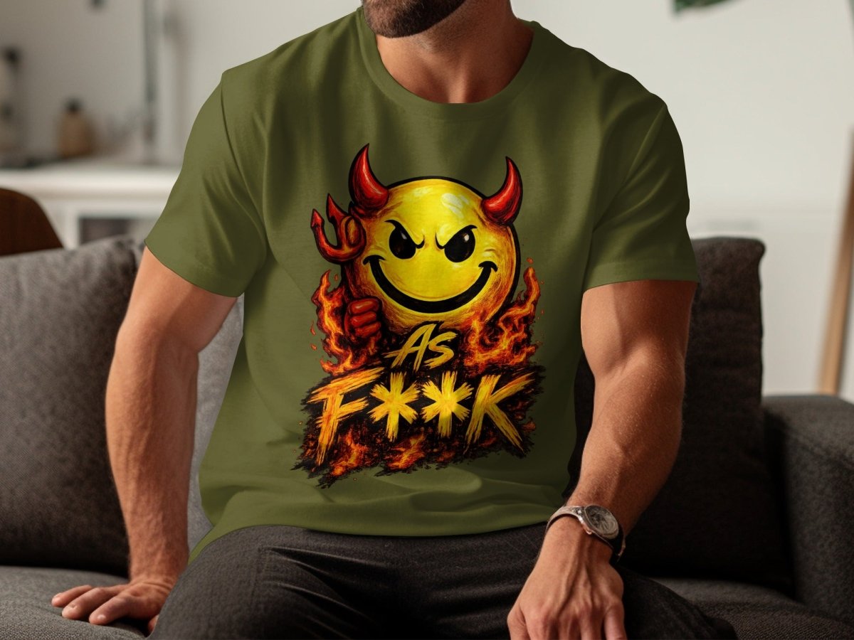 Devil As F**K Emoji T-Shirt | Hellfire Graphic Tee - Anything AF