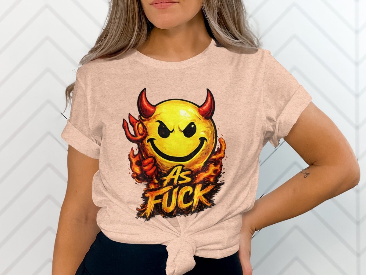 Devil As Fuck Emoji T-Shirt | Hellfire NSFW Graphic Tee - Anything AF