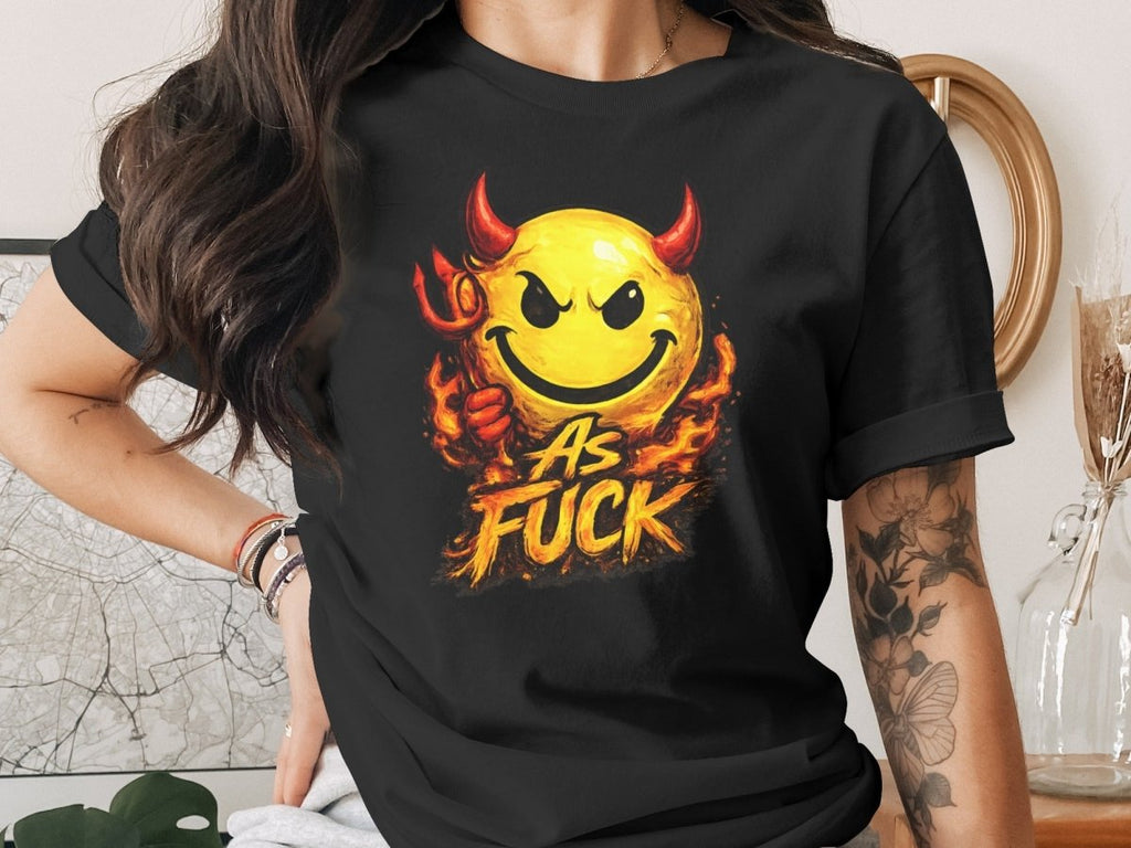 Devil As Fuck Emoji T-Shirt | Hellfire NSFW Graphic Tee - Anything AF