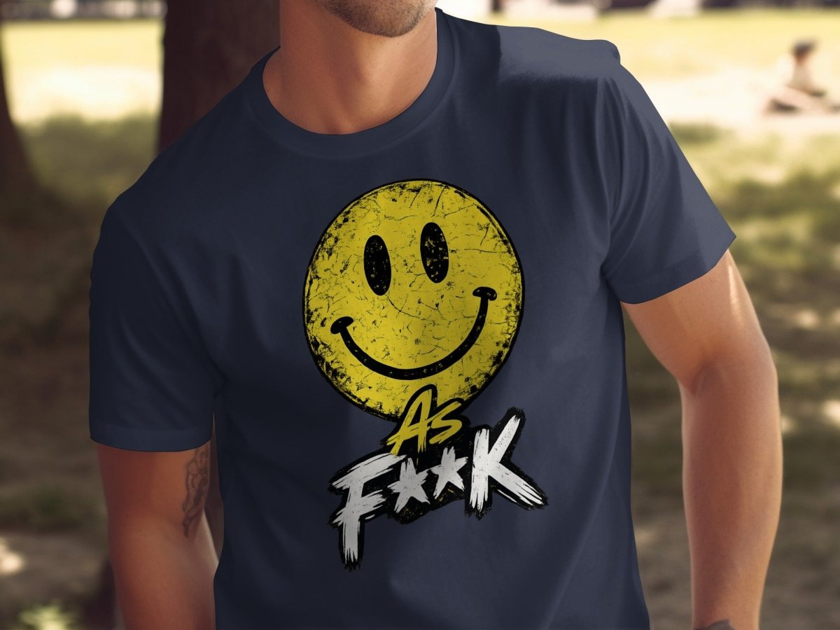 Distressed Smiley As F**K Emoji T-Shirt | Vintage Graphic Tee - Anything AF