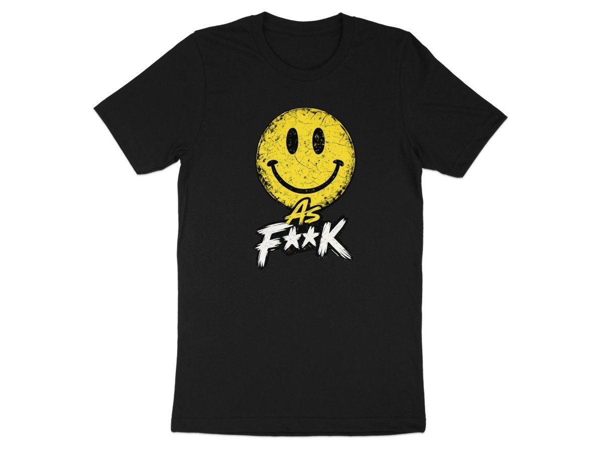 Distressed Smiley As F**K Emoji T-Shirt | Vintage Graphic Tee - Anything AF