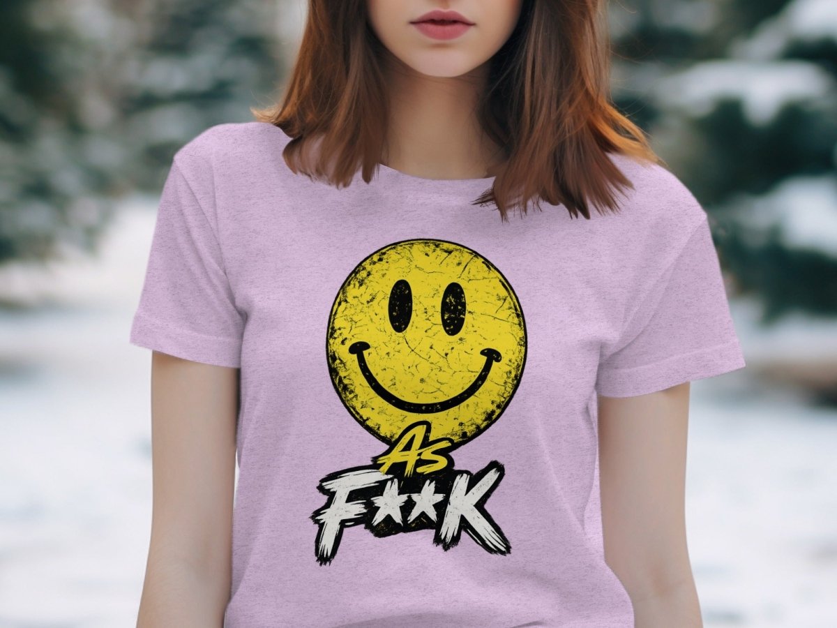 Distressed Smiley As F**K Emoji T-Shirt | Vintage Graphic Tee - Anything AF