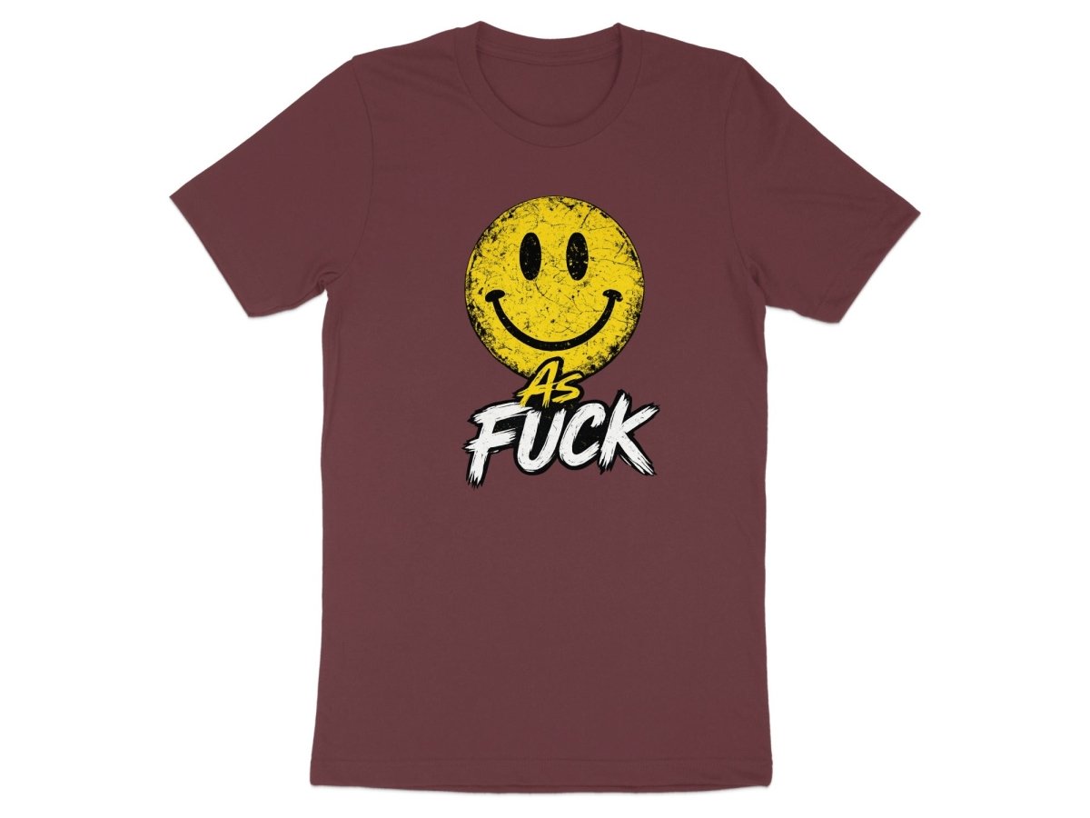 Distressed Smiley As Fuck Emoji T-Shirt | Vintage NSFW Graphic Tee - Anything AF