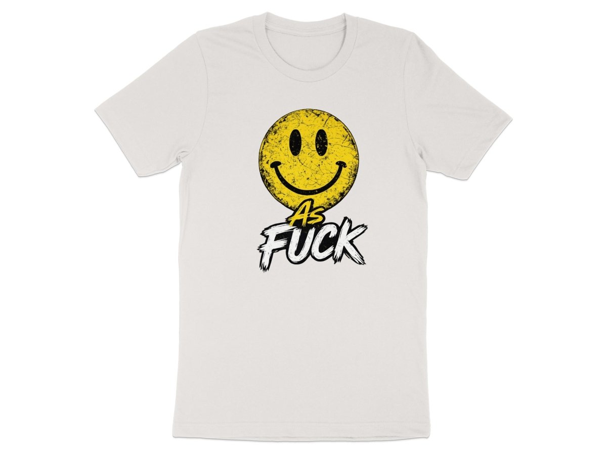 Distressed Smiley As Fuck Emoji T-Shirt | Vintage NSFW Graphic Tee - Anything AF
