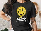 Distressed Smiley As Fuck Emoji T-Shirt | Vintage NSFW Graphic Tee - Anything AF