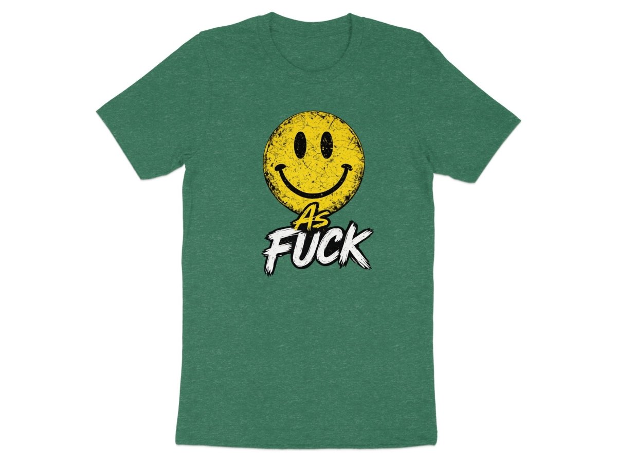 Distressed Smiley As Fuck Emoji T-Shirt | Vintage NSFW Graphic Tee - Anything AF