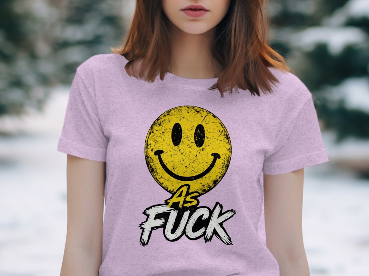 Distressed Smiley As Fuck Emoji T-Shirt | Vintage NSFW Graphic Tee - Anything AF