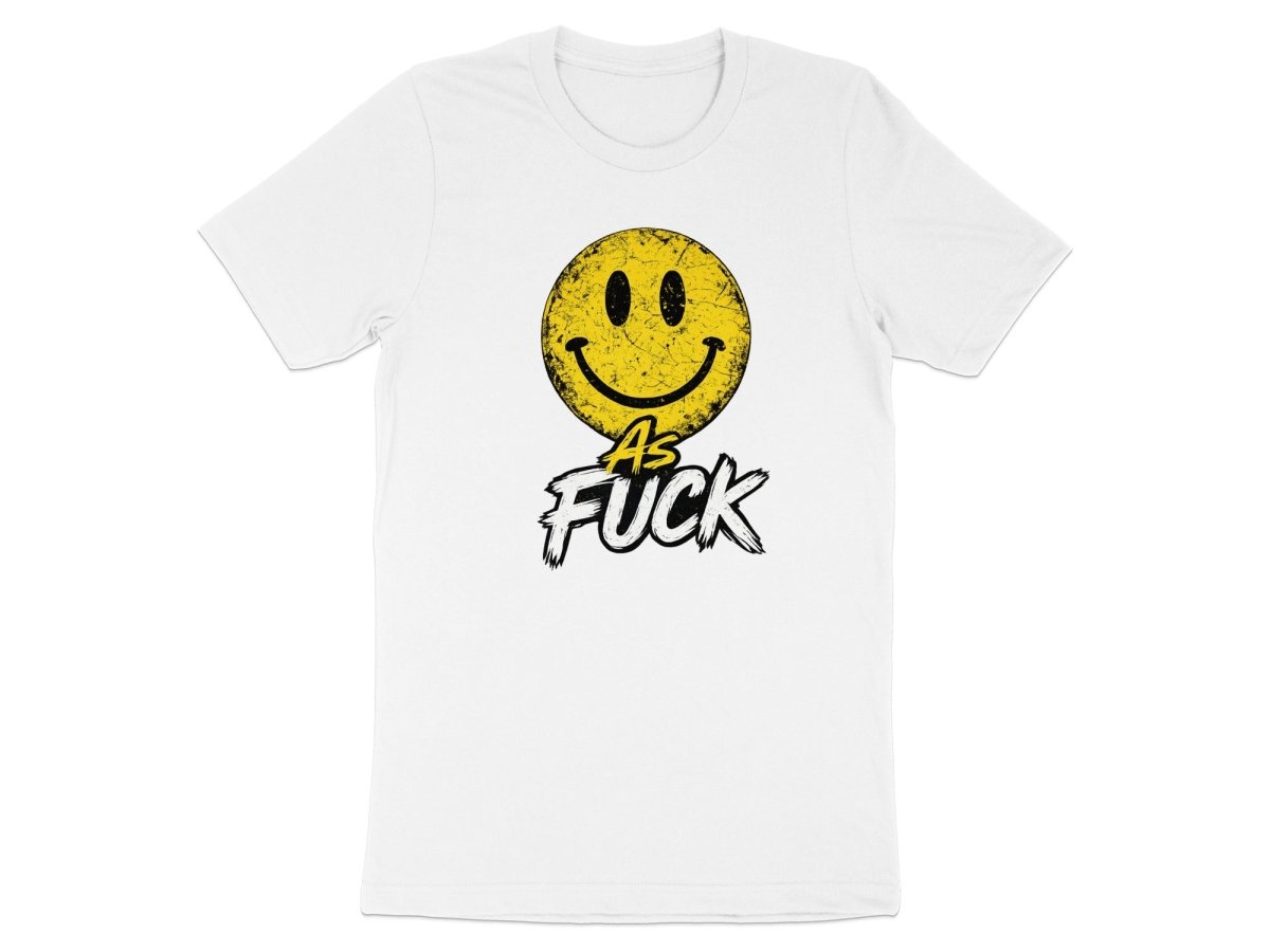 Distressed Smiley As Fuck Emoji T-Shirt | Vintage NSFW Graphic Tee - Anything AF