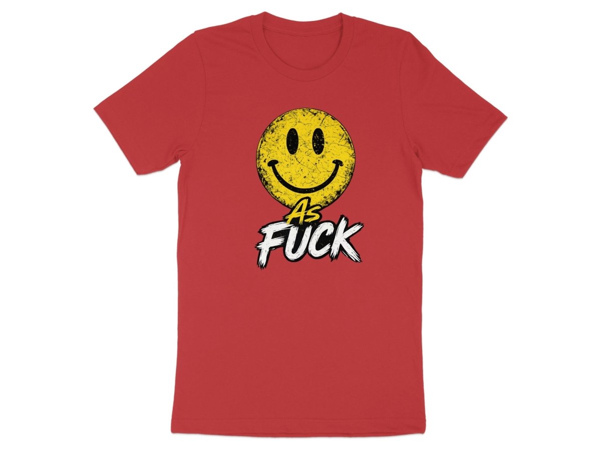 Distressed Smiley As Fuck Emoji T-Shirt | Vintage NSFW Graphic Tee - Anything AF