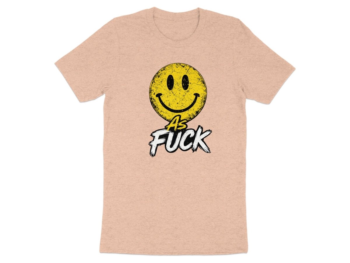 Distressed Smiley As Fuck Emoji T-Shirt | Vintage NSFW Graphic Tee - Anything AF