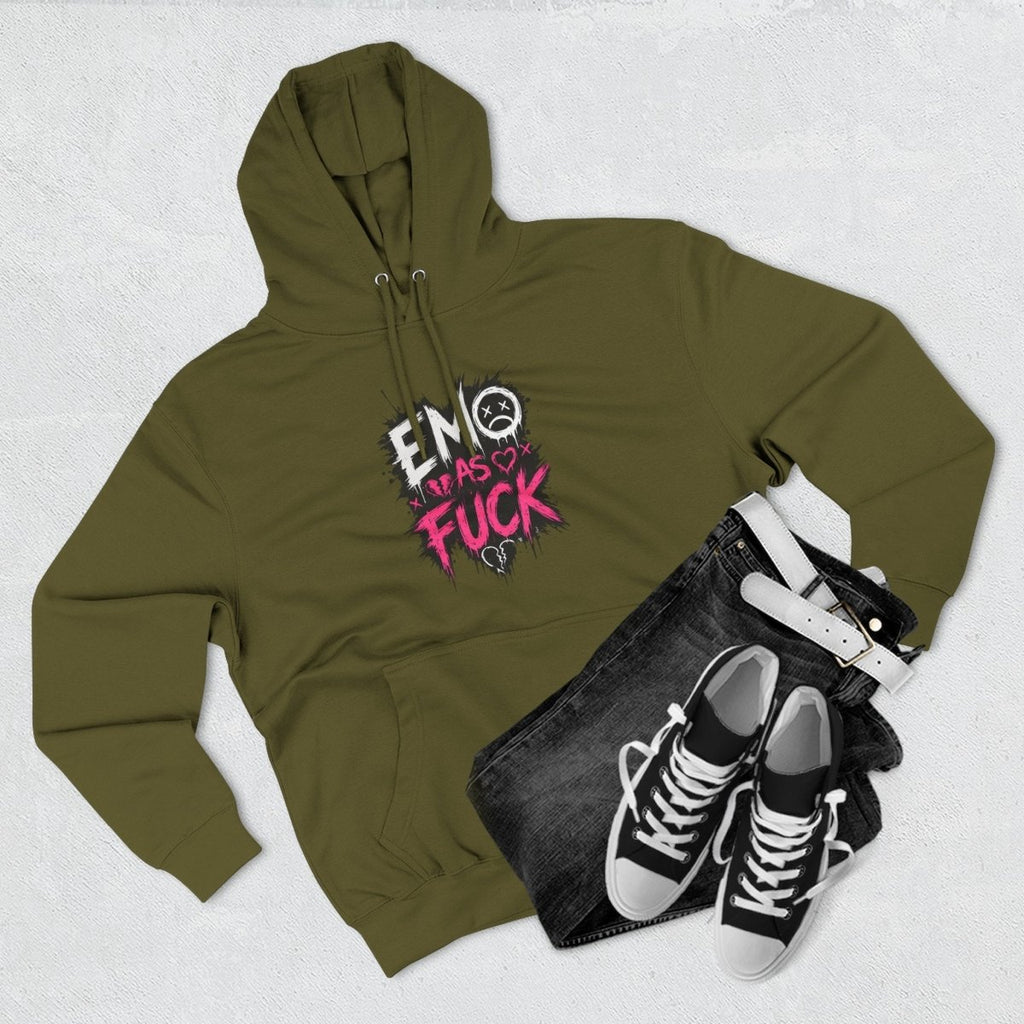 Emo As Fuck Hoodie | Emo Graphic Hooded Sweatshirt | Alternative Goth Scene Hoodie | Lane Seven Premium Fleece Hoodie - Anything AF