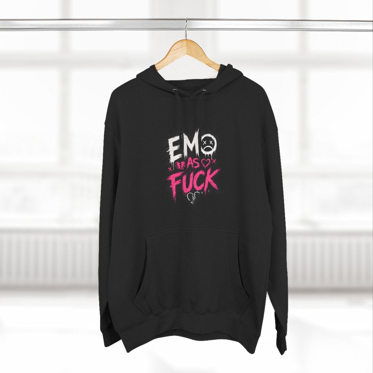 Emo As Fuck Hoodie | Emo Graphic Hooded Sweatshirt | Alternative Goth Scene Hoodie | Lane Seven Premium Fleece Hoodie - Anything AF