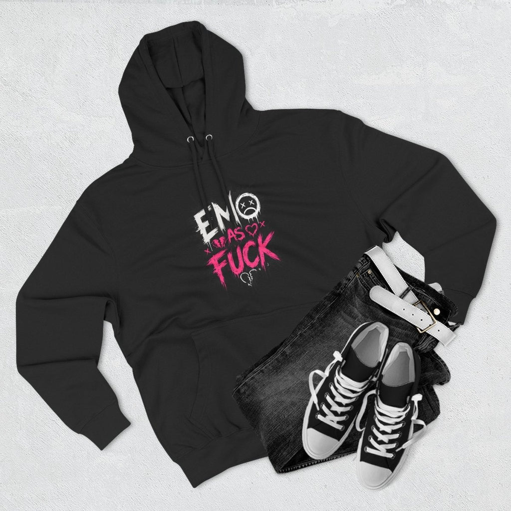Emo As Fuck Hoodie | Emo Graphic Hooded Sweatshirt | Alternative Goth Scene Hoodie | Lane Seven Premium Fleece Hoodie - Anything AF