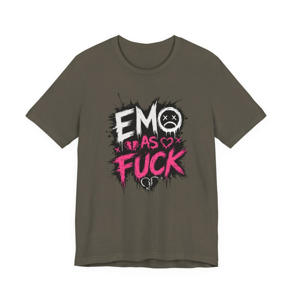Emo As Fuck T-Shirt | Alternative Emo Graphic Tee | Goth & Scene Aesthetic Shirt | Unisex Softstyle Tee (18 Colors) - Anything AF