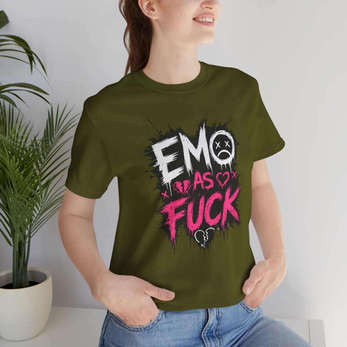 Emo As Fuck T-Shirt | Alternative Emo Graphic Tee | Goth & Scene Aesthetic Shirt | Unisex Softstyle Tee (18 Colors) - Anything AF