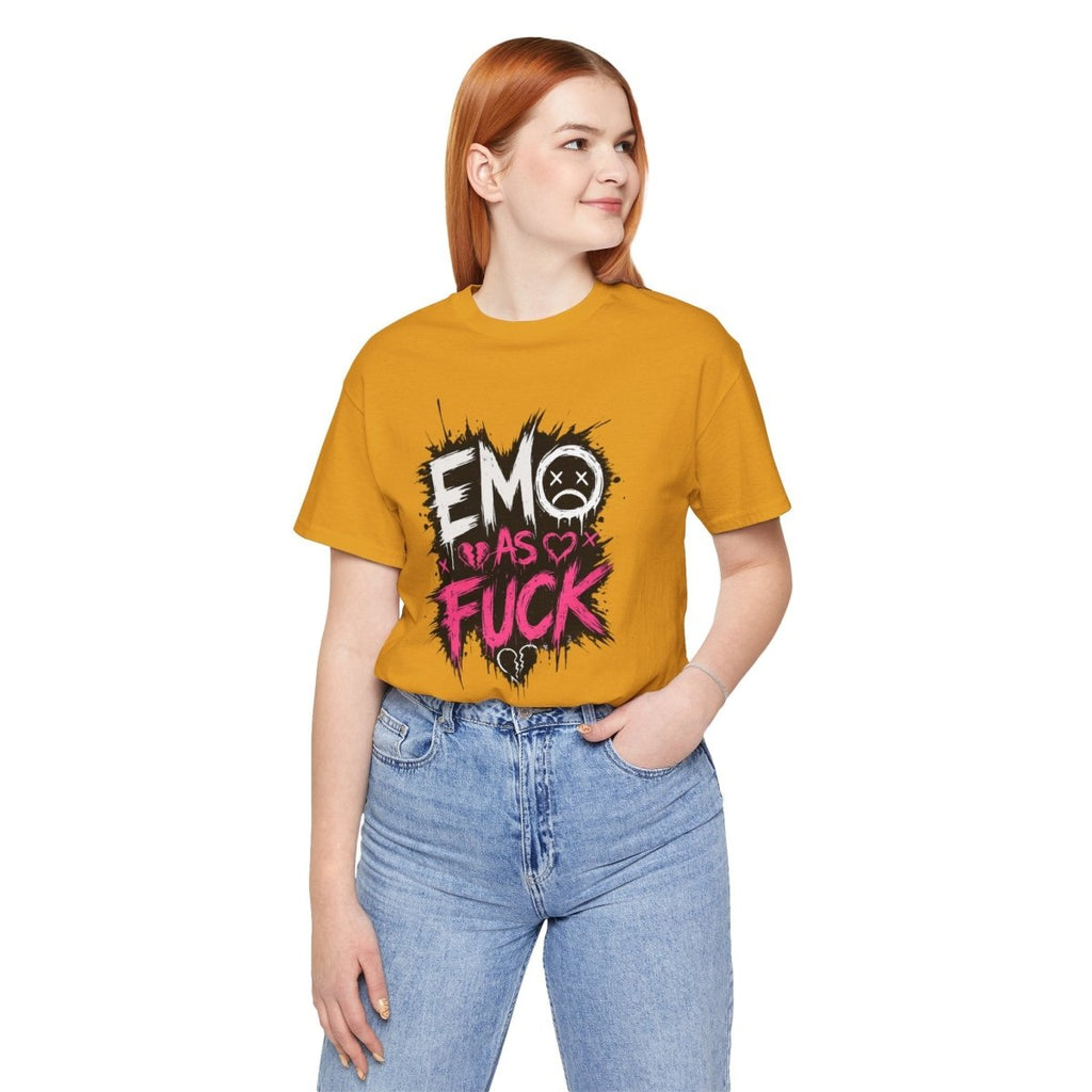 Emo As Fuck T-Shirt | Alternative Emo Graphic Tee | Goth & Scene Aesthetic Shirt | Unisex Softstyle Tee (18 Colors) - Anything AF