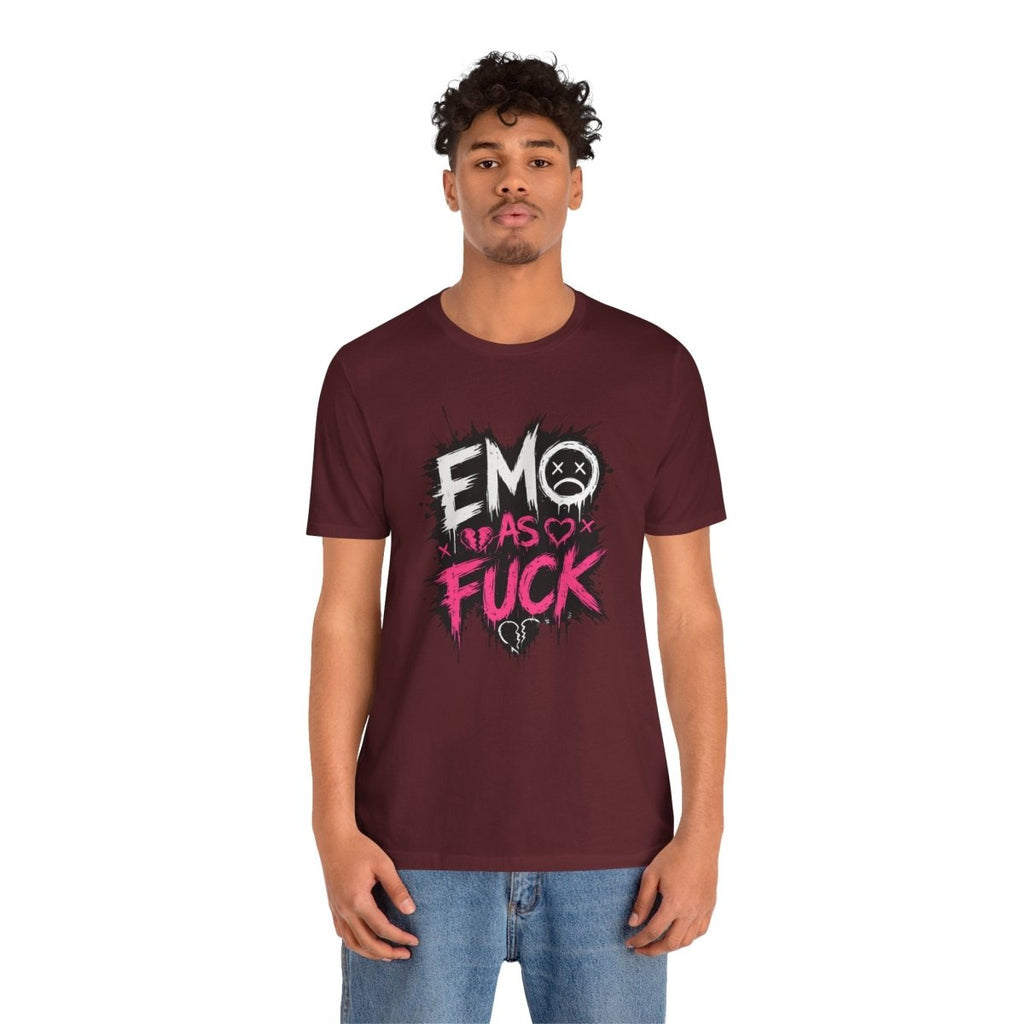 Emo As Fuck T-Shirt | Alternative Emo Graphic Tee | Goth & Scene Aesthetic Shirt | Unisex Softstyle Tee (18 Colors) - Anything AF