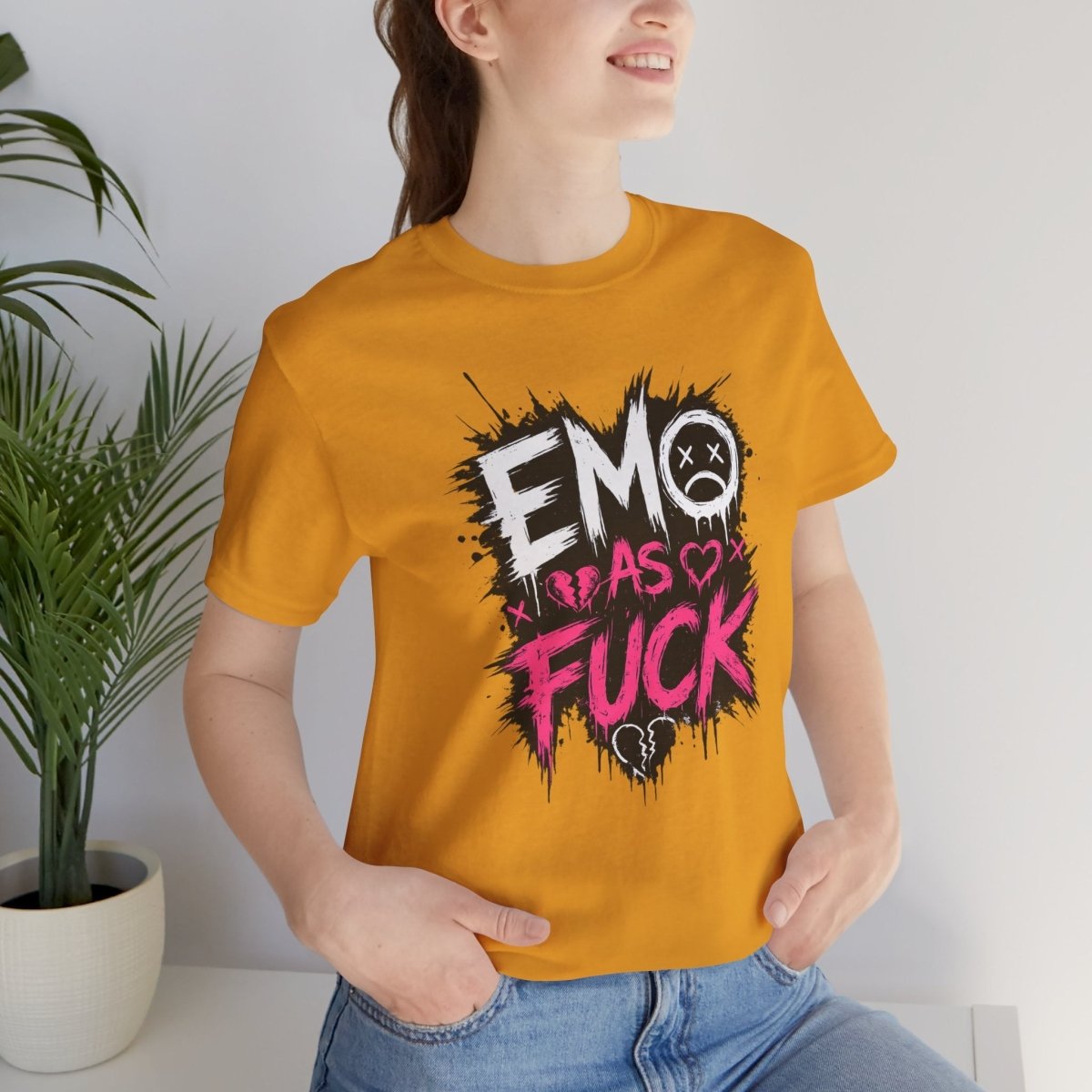 Emo As Fuck T-Shirt | Alternative Emo Graphic Tee | Goth & Scene Aesthetic Shirt | Unisex Softstyle Tee (18 Colors) - Anything AF