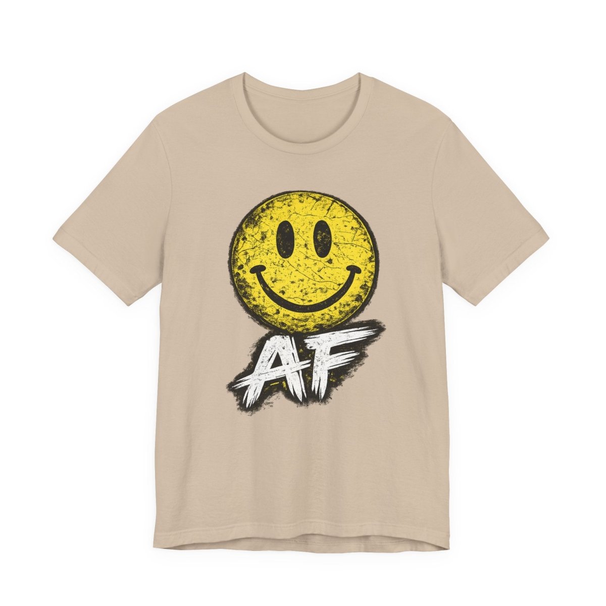 Happy AF T-Shirt | Vintage Smiley Face Graphic Tee - Anything AF